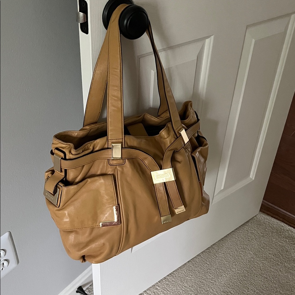 Vintage Michael Kors Camel Leather Handbag with Gold Hardware. Good condition